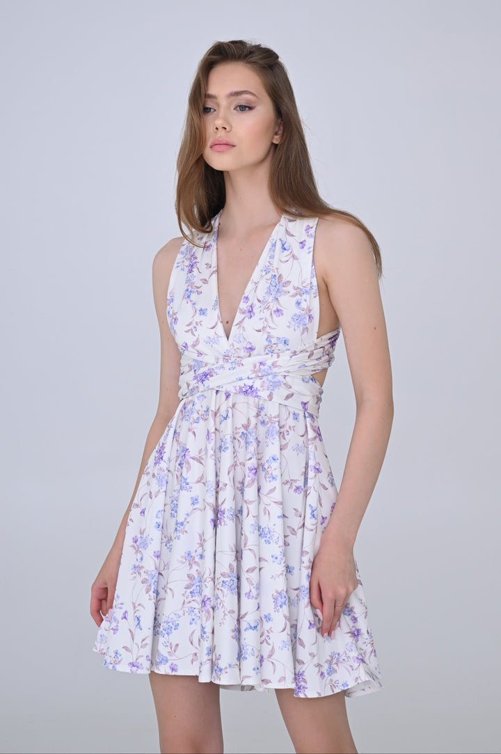 Floral lilac MULTI short dress