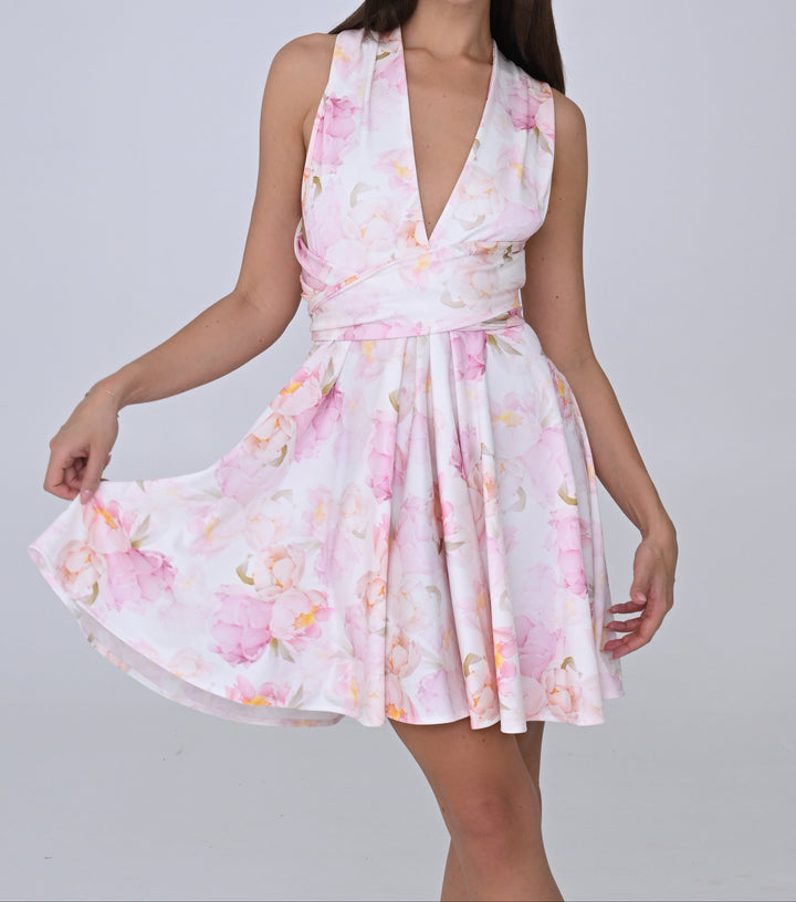Floral rose MULTI short dress