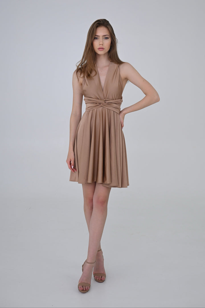 Beige MULTI short dress