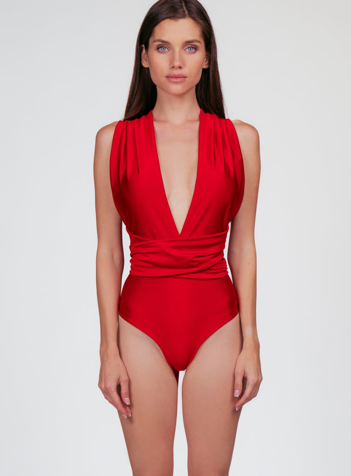Red multiway swimsuit