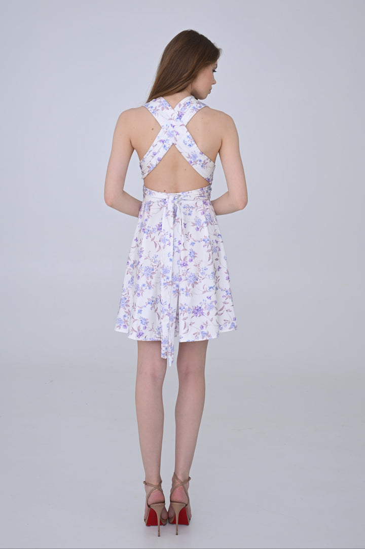 Floral lilac MULTI short dress