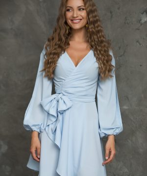 blue mini wrap dress Big sale - OFF 73%